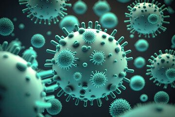 image of virus floating, Generative AI