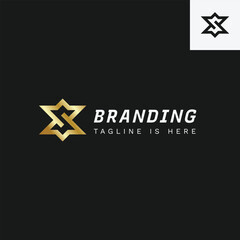 Golden Star Letter S Logo Design Ideas