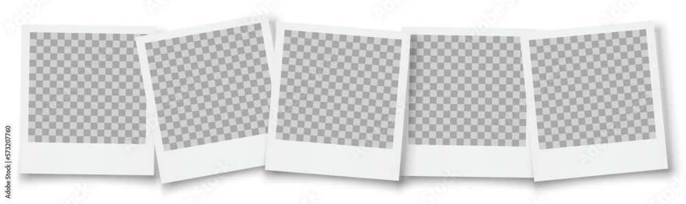Poster group empty white photo frame with shadows isolated - stock vector