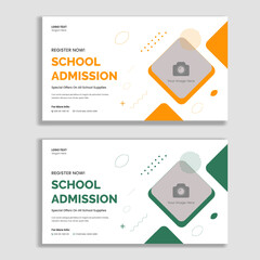 Back To School admission social media and web banner template