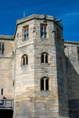 Fototapeta na wymiar Warkworth Castle keep tower in Northumberland, UK