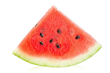 Slice of watermelon on white background. Watermelon berry fruit. Full depth of field.