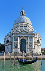Beautiful church Santa Maria della Salute on a sunny day in Venice, completed in 1681