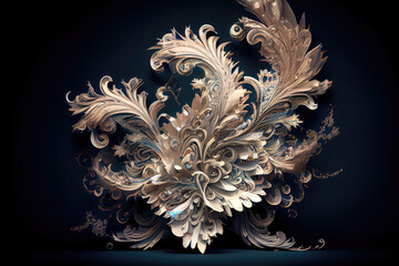 Fototapeta na wymiar abstract background fractal ornament - By Generative AI