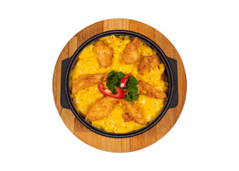 mac and cheese food, top view