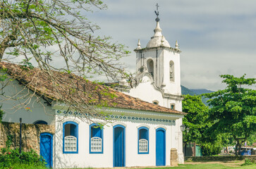 PARATY, RIO DE JANEIRO, BRAZIL: Church in Paraty, a colonial and historic city in Rio de Janeiro....