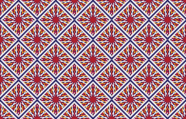 Geometric vector background with sacral tribal ethnic elements. Traditional triangles gypsy geometric forms sprites tribal themes apparel fabric tapestry print