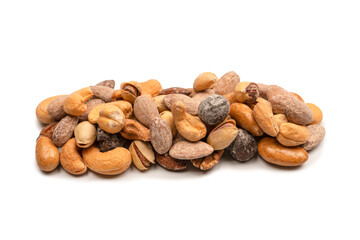 A group of almonds, pistachios, walnuts, macadamia, cashews.