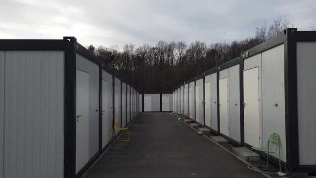 Polish modular houses for refugees in Ukraine.