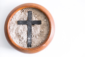 Ashes are prepared for Christian festival of apostles. dust symbol of religion, sacrifice,...