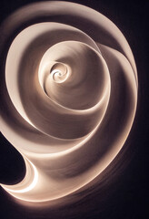 Beautiful lighting effects. Rotation sand in the form of a spiral. Generative AI