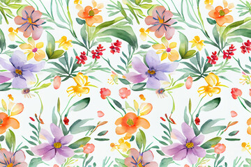 Botanical watercolor wallpaper pattern