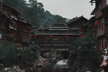 Obraz premium view of the Dong village of Zhaoxing, Guizhou, China.