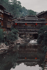view of the Dong village of Zhaoxing, Guizhou, China.