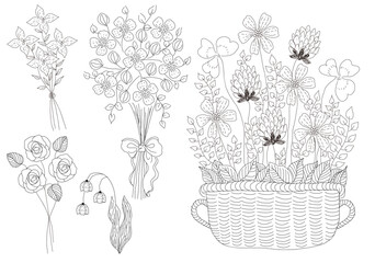 フラワーバスケット 花束 素材セット