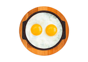 fried egg on isolated white background