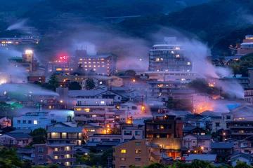 Foto op Canvas 鉄輪温泉の湯けむり夜景 © hasetetsu