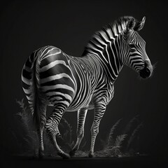 Fototapeta na wymiar Monochrome Majesty: The Beauty of the Striped Zebra