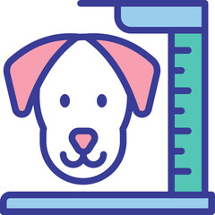 dog flat line style icon