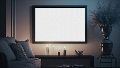living interior with fireplace interior of a room wall art mockup