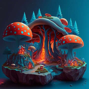 3D - illustration of a fantastical world ART