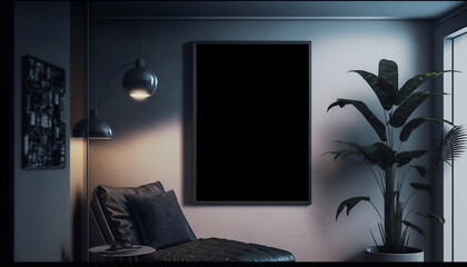 modern living room interior of a room wall art mockup