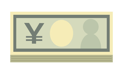 Simple illustration of a bundle of yen bill
