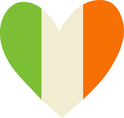 ireland flag heart vector flat icon