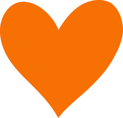 orange heart isolated 
