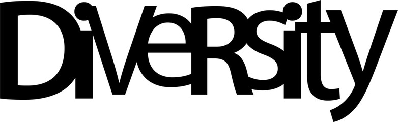 DIVERSITY black typography banner on transparent background
