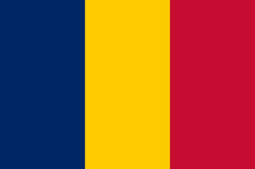 Fototapeta premium Chad flag wave isolated on png or transparent background