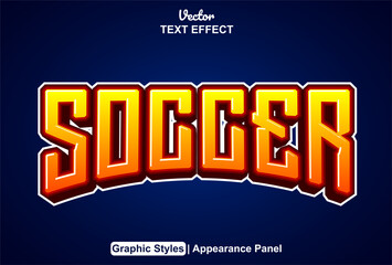 Soccer text effect with graphic style and editable.