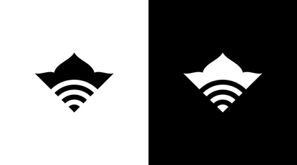 Wifi internet logo vector and dome monogram icon style Design template © nuryani