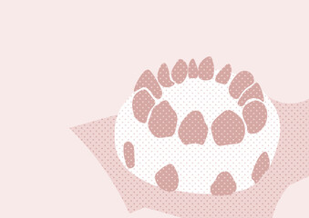 いちごののったショートケーキのホールケーキのイラスト