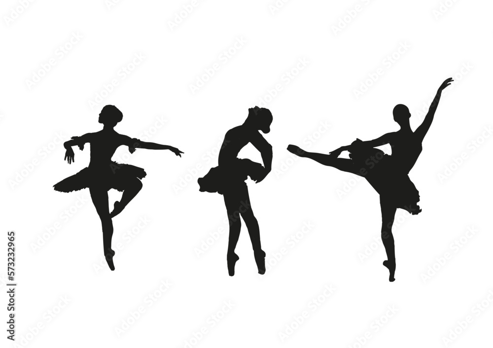 Wall mural silhouettes of dancers