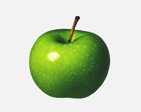 AI generated green apple isolated, AI generated and PS overaltered