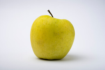 Ripe apple isolated on white background. yellow apple