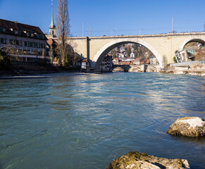 Naklejka premium bridge over the river, Bern, Switzerland