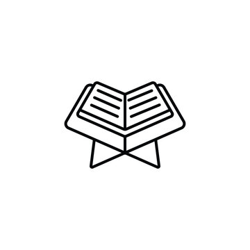 open book on stand outline clip art preview