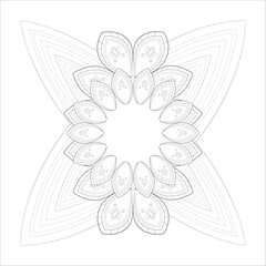 Printable Decorative Doodle flowers in black and white for coloring book, cover or background. Hand drawn sketch for adult anti stress coloring page vector.