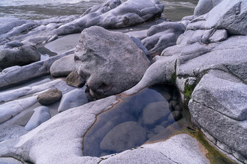 Art with stones in an Amazon river