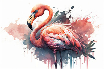 illustration of a flamingo, ai generated