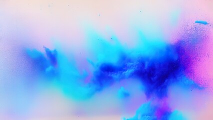Fototapeta na wymiar Abstract blue dust explosion on white background.