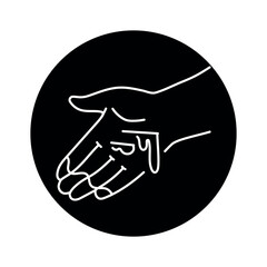 Bleeding from the hand color line icon. Injuries concept.