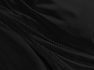 Fototapeta premium decorative soft fabric black smooth curve beauty abstract. textile fashion matrix shape background