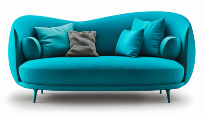 blue sofa isolated, Generative ai