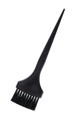 Professional styling tools, black nylon bristle hair dye brush isolated on white - 573242986