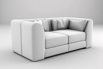 Modern sofa on isolated white background. Furniture for the modern interior, minimalist design