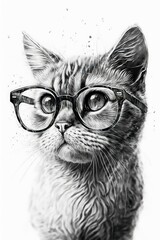 Portrait of a cat, Generative AI