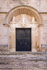 Fototapeta na wymiar Kirche von Santa Margalida Ort - Stadt | Baleareninsel Mallorca | Spanien | Espana